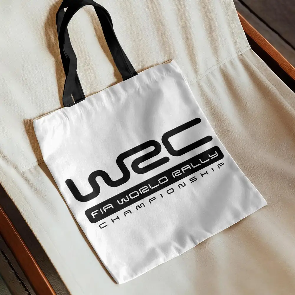 W-WRC Rally Racing Storage Bags Versatile Canvas Double-Sided Print Tote Bag Durable Daily Use Shopping Handbags