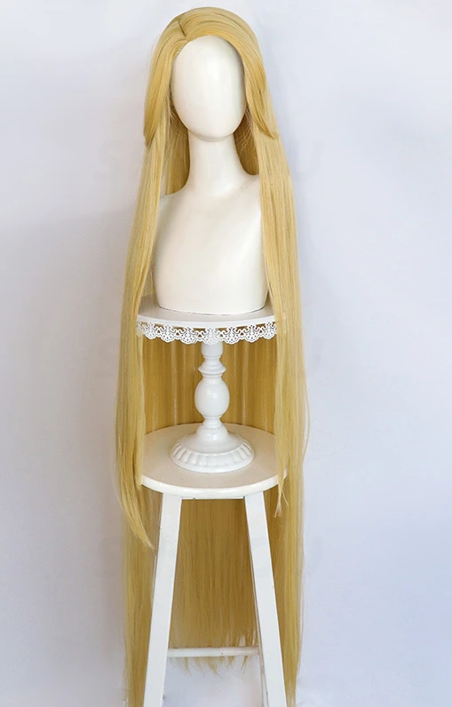 Movie Rapunzel 150cm Long Straight Golden Cosplay Wigs Tangled Princess Heat Resistant Synthetic Hair Anime Wig