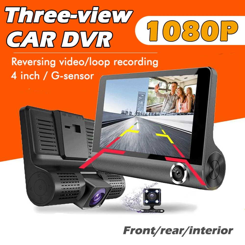 

3 In 1 Vehicle Dash Camera Front and Rear Car Recoder 1080P Dashcam Dual Camera Video Recorder Black Box Parking Sensors for Car