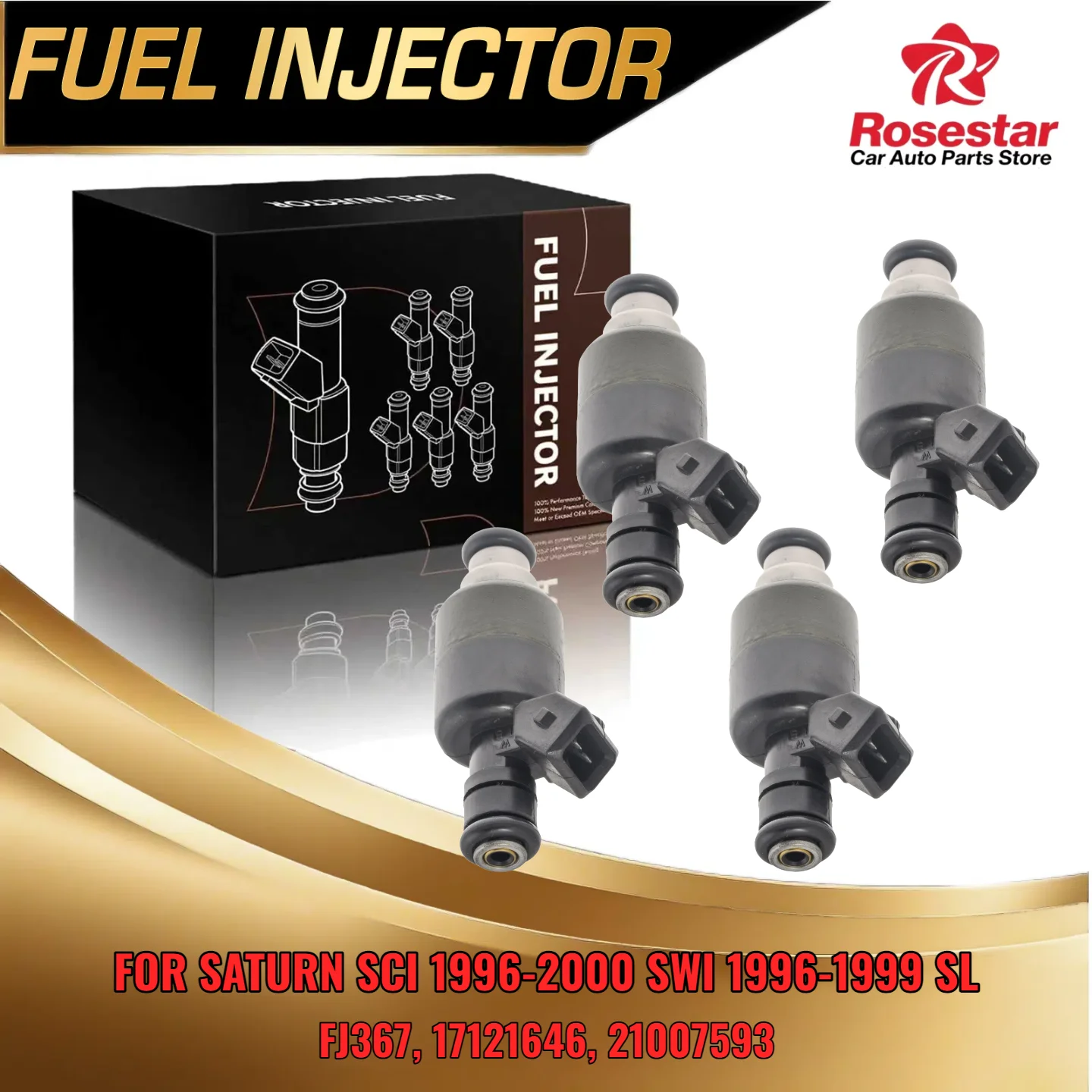 

4 Pieces Injector Set for Saturn SL SL1 2001 L4 1.9L Sedan Replace FJ367 17121646 21007593