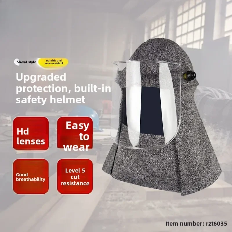 DurableHPPE Anti-Cut Helmet Anti-Cut Mask Glass Factory Cycling Anti-Scratch Headgear Anti-Cut Neck Guard