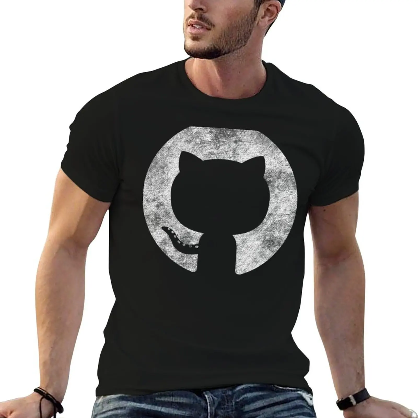 

Github - Distressed White T-Shirt cotton t shirts high quality man t shirt heavy cotton T-Shirt