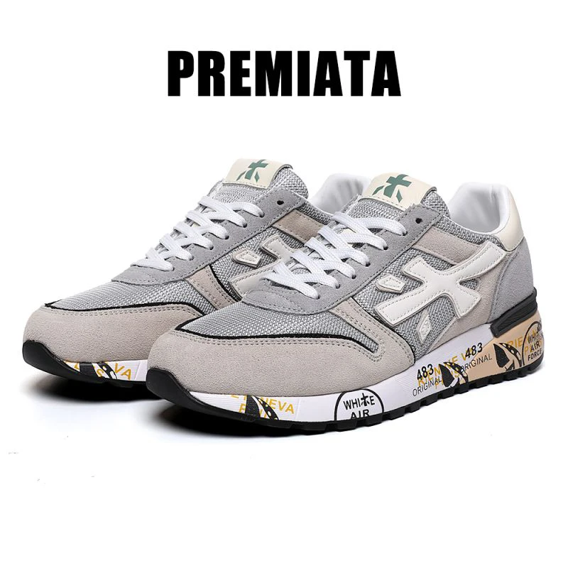 New PREMIATA men's shoes, retro suede leather sports casual shoes, classic nonslip couple shoes, fashionable and luxury Premiata