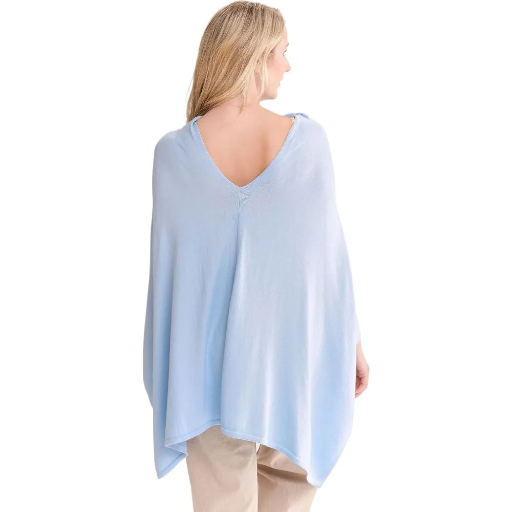 고급스러운 가벼운 코튼 캐시미어 혼방 판초 - 95% 코튼 5% 캐시미어 - 그녀를 위한 완벽한 부드러운 선물
