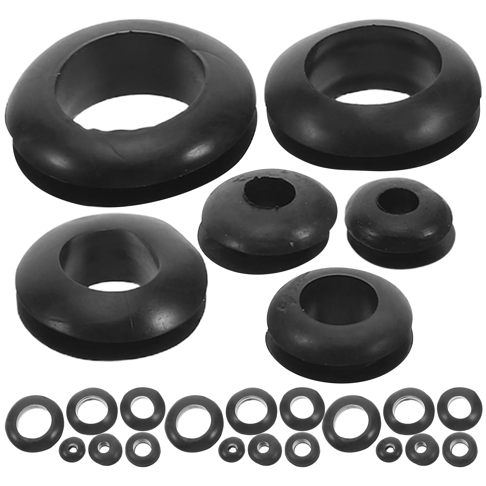 

260Pcs Rubber Wire Grommets Black Waterproof Cable Protector Double-Sided Seal Electrical Wiring Harness and Power Cord Gaskets
