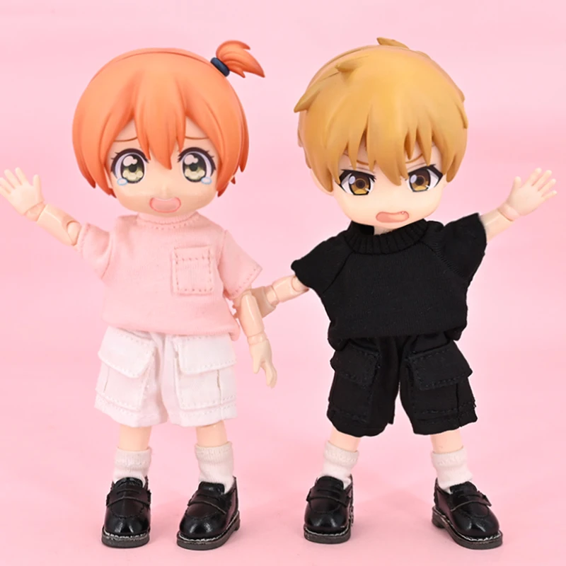 Ob11 Cute Shorts Jeans Overalls Pants T-shirt Clothes With pocket Accessories For Nendoroids, Penny, Ymy, Molly,Gsc,Obitsu 11