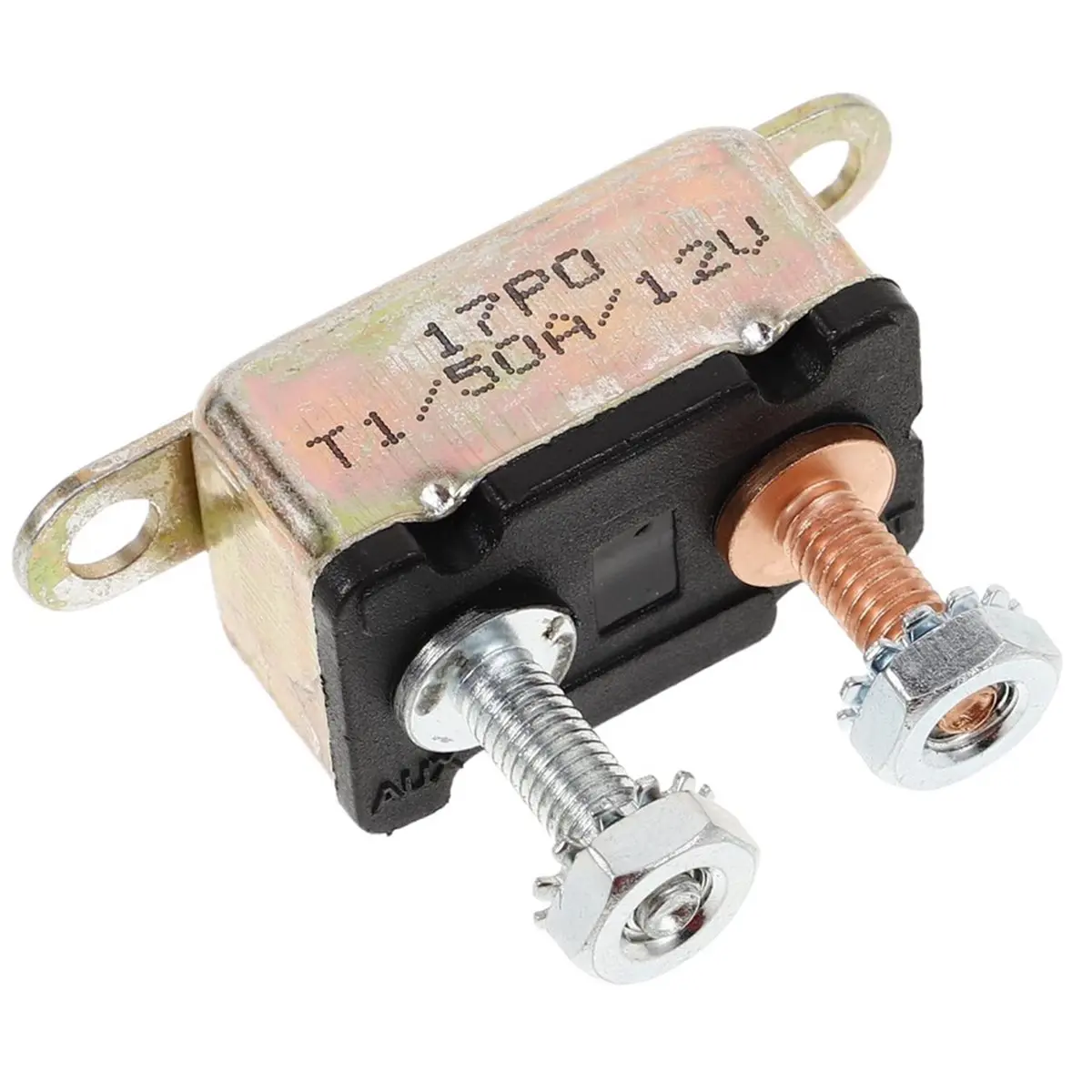 A50U DC 12V 50A Automatic Reset Circuit Breaker, 30A Overcurrent Protection for Cars, Trucks, RVs, Boats, 24V Compatible