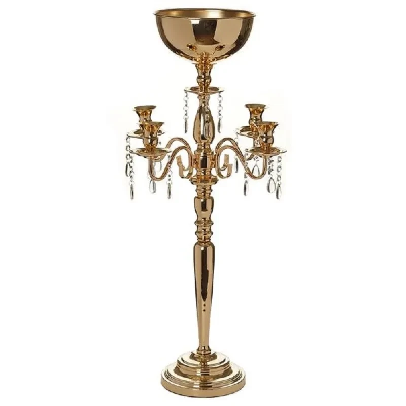 

Metal Candelabra Votive Candle Holder Stands Wedding Table Centerpieces Flower Vases Road Lead Party Decoration 4 Arms