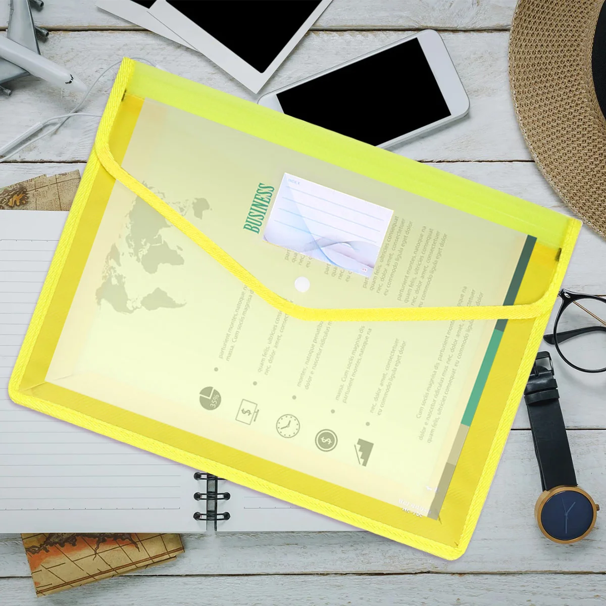 

3Pcs Clear PVC A4 Document Folder Waterproof Button File Pouch Office File Holder Document Organizer Storage Bags