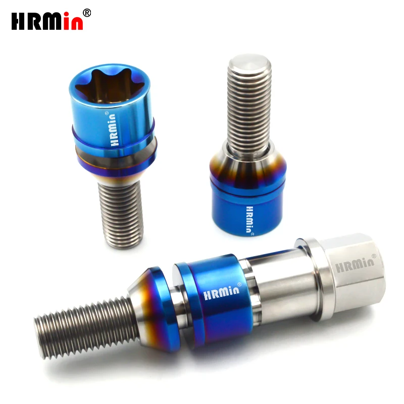 HRMin Gr.5 titanium 10.9 grade Conical seat anti-theft free washer wheel bolt M14*1.25*40/45mm for BMW MINI Rolls-royces etc.