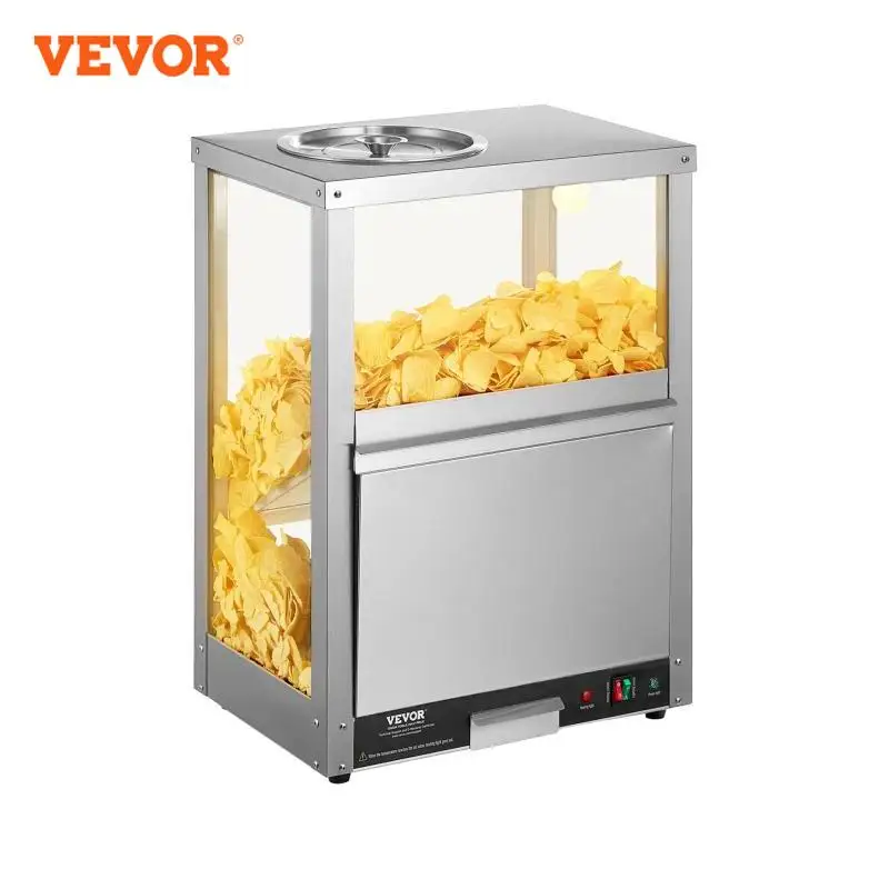 VEVOR Commercial Nacho Chip Warmer 84.5QT Nacho Machine  Deflection Board Stainless Steel for Nacho Chips Popcorn Potato Chips