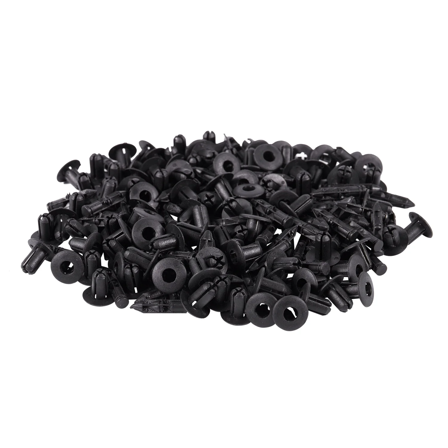 100Pcs Car Molding Door 5mm Hole Plastic Rivets Fixing Black.