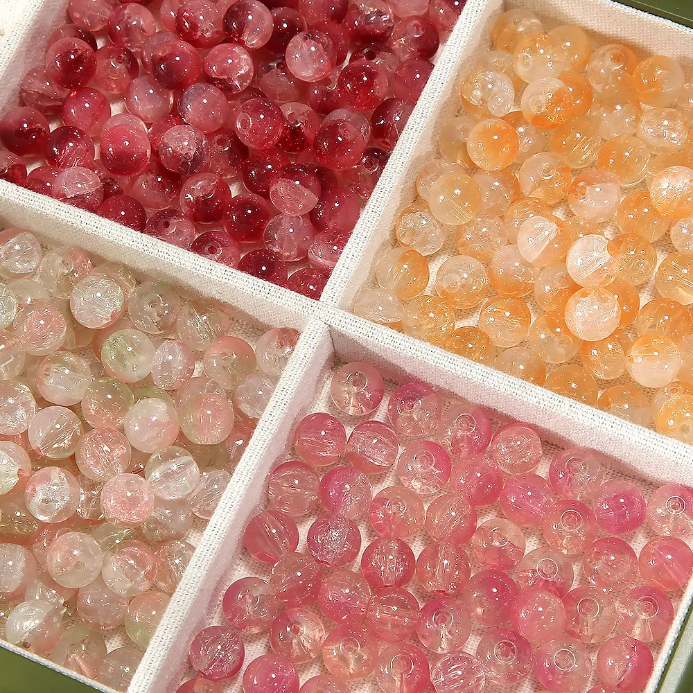 100pcs/lot 10mm Handmade beading DIY Bracelet scattered glass beads Jewelry materials