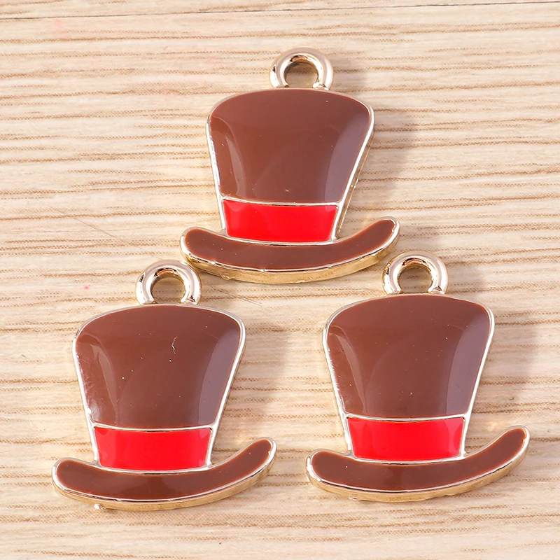 Tusember 10 Stück Emaille-Anhänger mit Gentleman-Hut, Schnurrbart, Bart und Sonnenbrille für die Herstellung von niedlichen Ohrringen, Armbändern und Schmuck – Detail 4