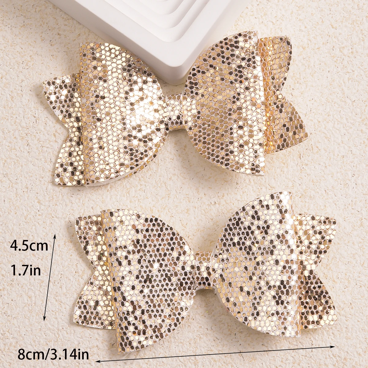 2 mesh green onion powder dovetail bow duck-bill clip hairpin Fashion popular everything girls daily dress up hair accessories