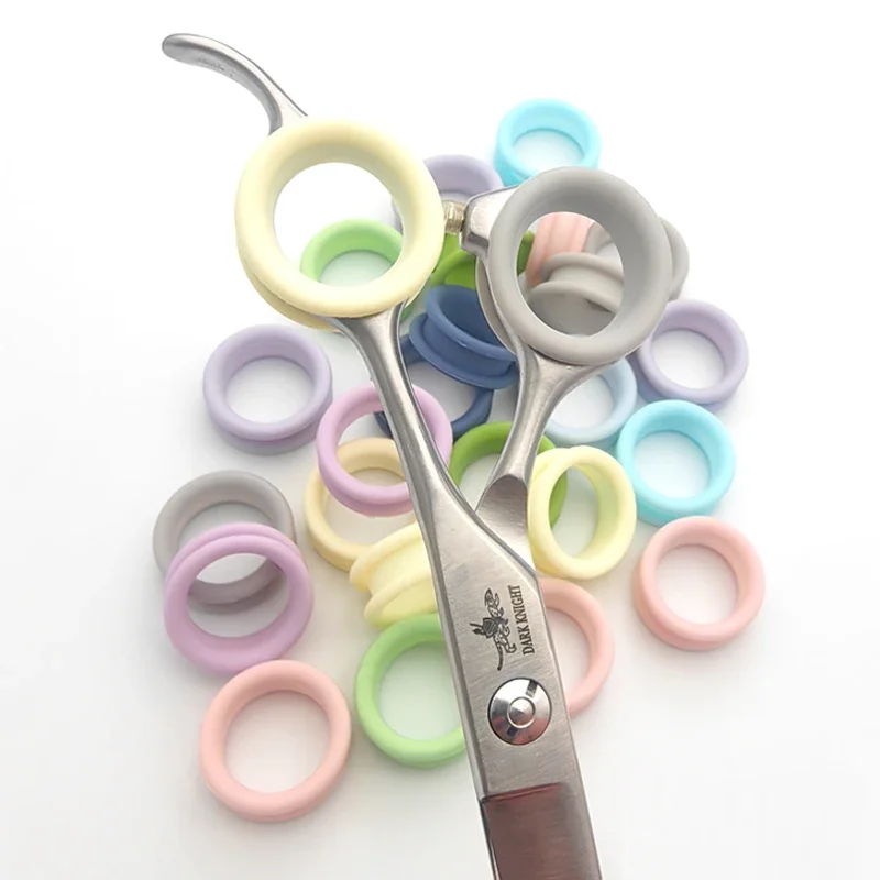 Soft Silicone Ring, Pet Scissor Accessories, Ring Cover, 60pcs of Macaron Color Mixed Color Anti Slip and Comfortable