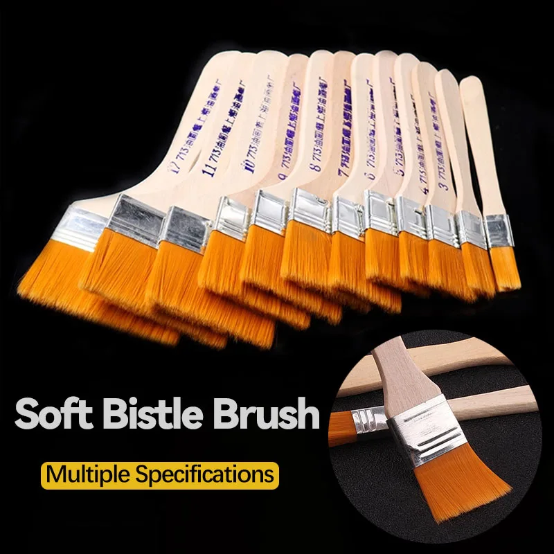 Mobile Phone Computer Motherboard Dust Removal Soft Brush Paint Brush Keyboard Cleaning Barbecue Painting Supplies Wooden Handle