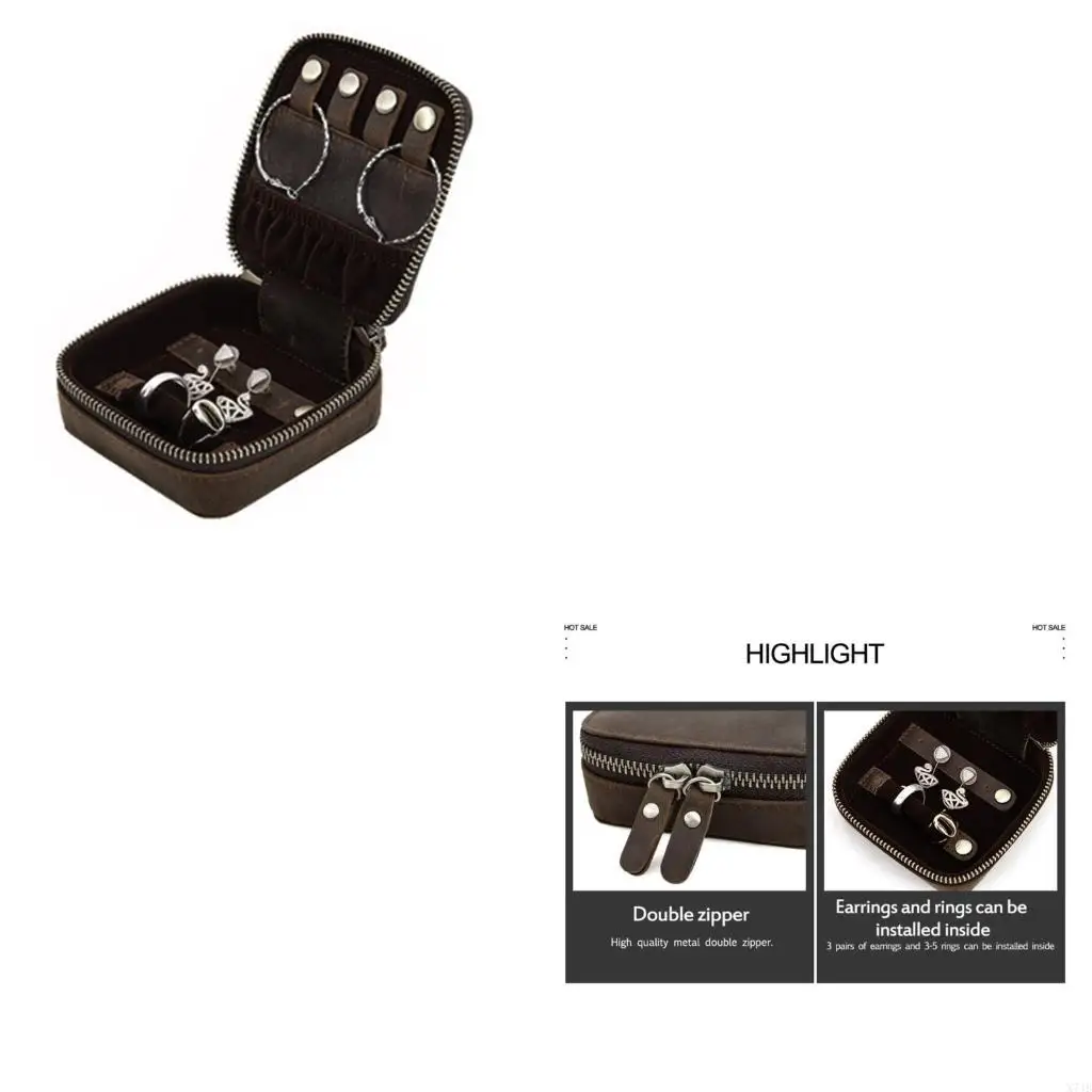 

Genuine Leather Jewelry Business Travel Essential Cowhides Accessory Deocr