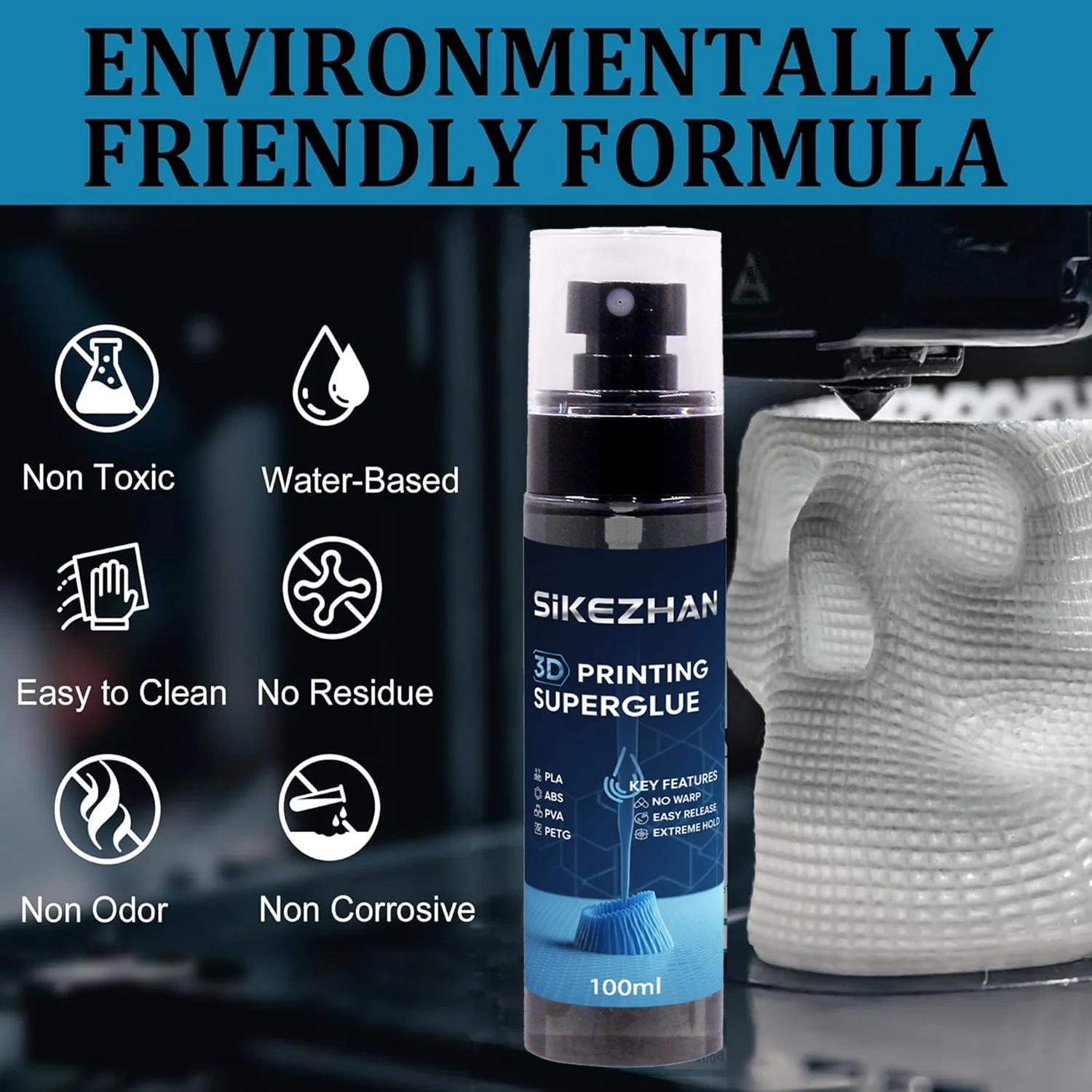 

Средство для улучшения адгезии при 3D-печати, усилитель сцепления для PLA, ABS, PETG, уменьшает отслаивание углов, легко снимается после охлаждения, совместим с стеклом/PEI