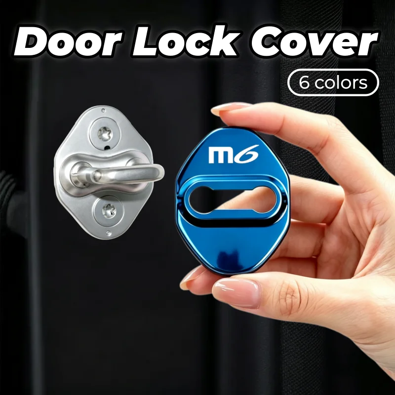 4pcs/set Car Door Lock Anti-rust Cover Case Badge Protective Stickers Emblem for Mazda 6 M6 Logo Auto Styling Accessories