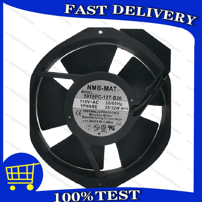 

100% for NMB-MAT 5915PC-12T-B30-A00 Fan 115V 50/60Hz 35/32W 5915PC-12T-B30 NEW
