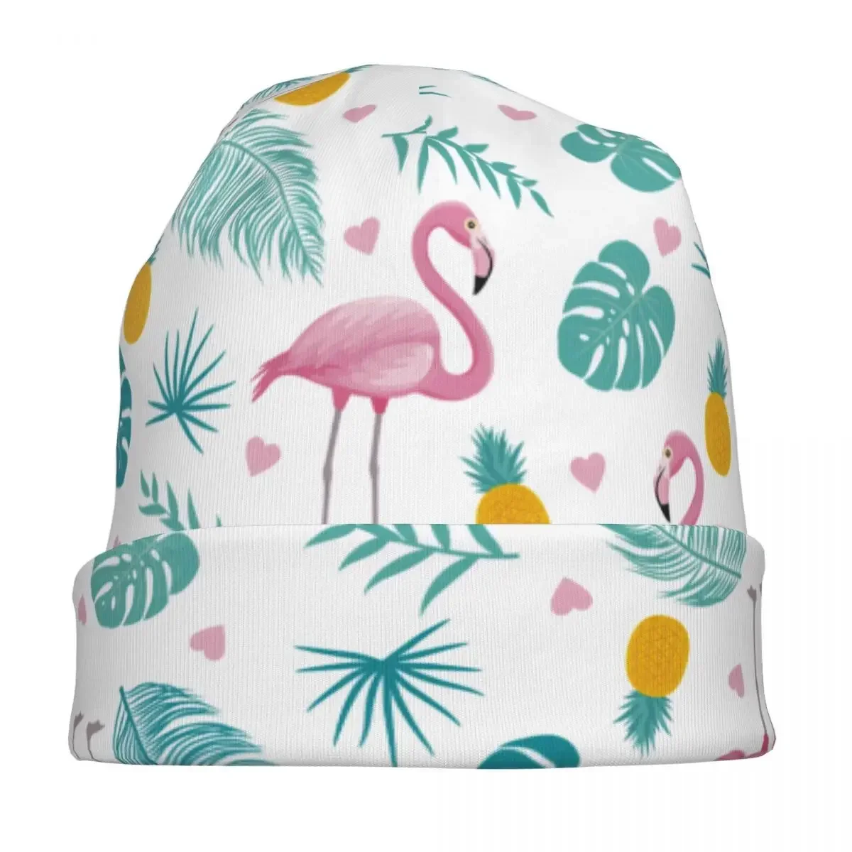 Summer Flamingo Tropical Leaves Caps Hip Hop Adult Ski Skullies Beanies Hat Spring Warm Thermal Elastic Bonnet Knitting Hats