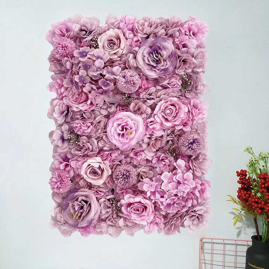 Flower Wall Artificial Flower Wall Panel Silk Rose Wedding Home Party Stage Background Decoration Artificial Plant