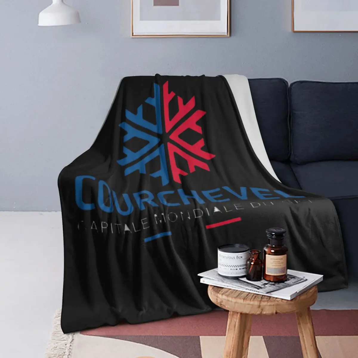 

Courchevel Resort, France Ski Capital Of The World Blanket Soft Warm Flannel Throw Blanket Bedspread for Bed Living room Picnic