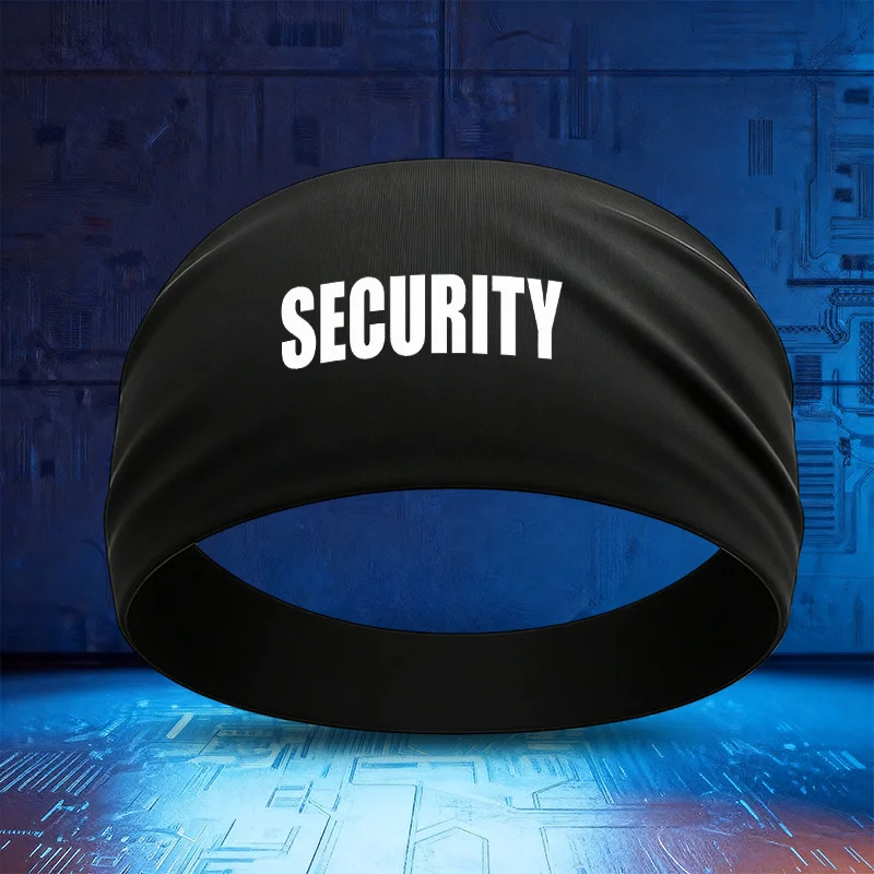 1pc, Unisex Sweatband Sports Headband with "SECURITY", Lightweight Printed Ladies Hat, "SECURITY Printed Trendy