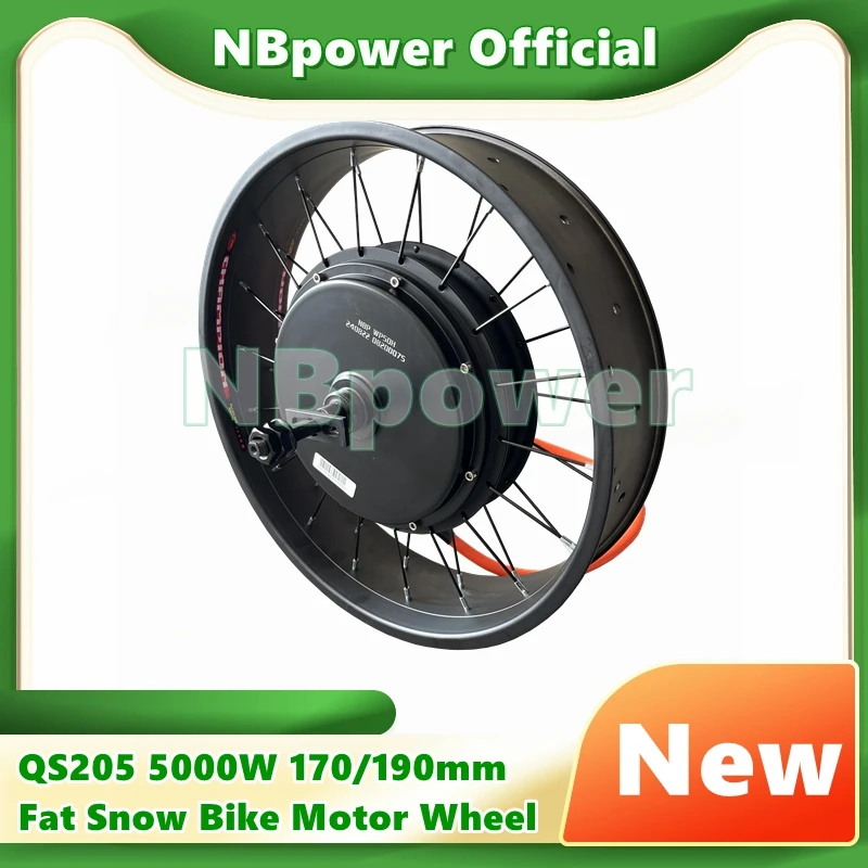 Latest NBpower QS205 170/190mm Dropout 72V 5000W 50H V3 Electric Fat Bike 20/24/26x4.0 Snow Bike Rear hub Motor Wheel