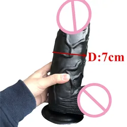 Dia: 7CM super thick Dildo flesh/ black  huge penis big cock penis with suction cup woman sex toy sex product