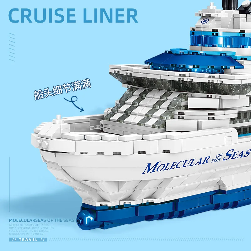 ZHEGAO MOC QL1808 Ideas Cruise Liner Ship Model 2428PCS Building Block Bricks Toys Gift Kids Birthday Gift Set