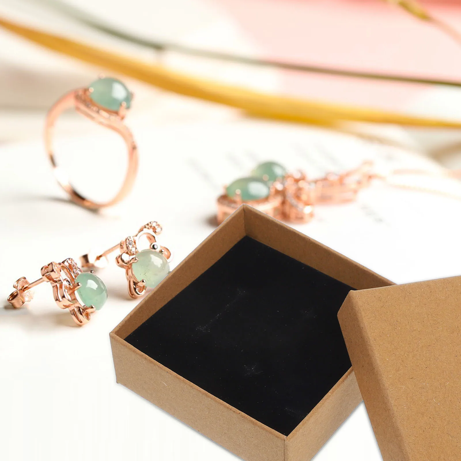 10 قطعة صندوق تعبئة المجوهرات مستطيل للتذكارات تخزين الإسفنج وسادة الحاضر التفاف حالة عيد الحب هدية حلقة ساعة