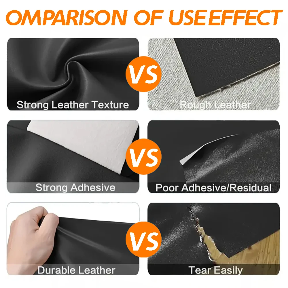 0.9mm Soft Artificial Leather With Self-adhesive Adhesive Repair Leather Sofas, Leather Tables And Chairs DIY Crafts PVC Leather