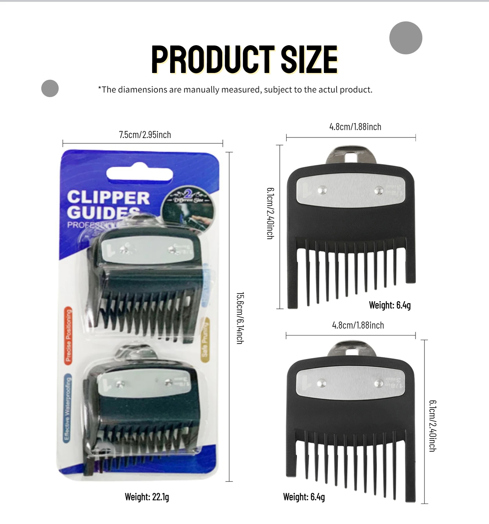 2 Stücke Professionelle Koteletten Friseur Haarschnitt Führungskamm Haarschneidemaschine Grenzkämme Trimmer Wachen Befestigung Styling Werkzeuge 3mm/4,5mm – Detail 5