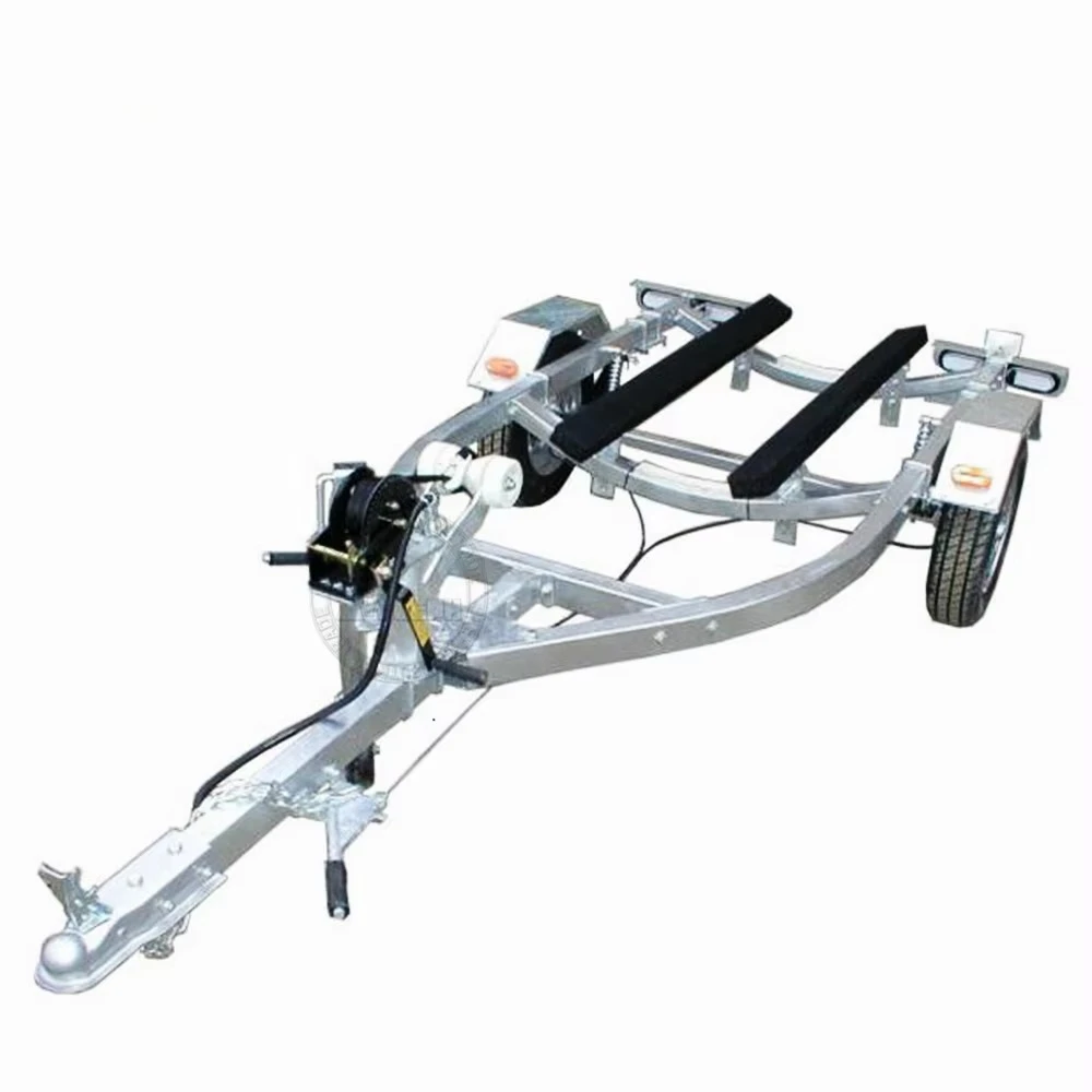 1/2/3 Axle Hot Galvanized Small Boat Transport Drawbar Trailer
