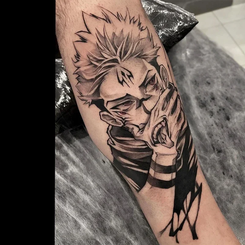 

Аниме Heibal Juice временные татуировки мультфильм водостойкая поддельная татуировка наклейка дзюдзюцу кайсен татуировка наклейка на тело подходит для 15 дней