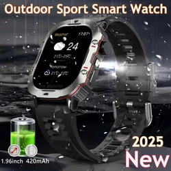 2025 New LED Men Outdoor Flashlight Smart Watch HD Touch Screen Bluetooth Call Smartwatch Health Monitor Waterproof Sport Watch