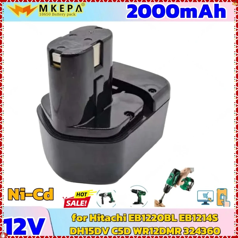 💹 Сменный аккумулятор 12 В, 2000 мАч для Hitachi EB1220BL EB1214S DH15DV C5D WR12DMR 324360 Аккумулятор для аккумуляторной дрели Hitachi инструменты; 🌍 💹 Сменный аккумулятор 12 В, 2000 мАч для Hitachi EB1220BL EB1214S DH15DV C5D WR12DMR 324360 Аккумулятор для аккумуляторной дрели Hitachi инструменты; 🌍