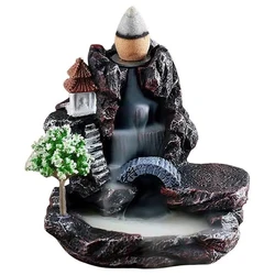 Zen Resin Reflux Incense Burner - Sandalwood Aromatherapy Decor for Bedroom, Indoor Meditation & Home Decor