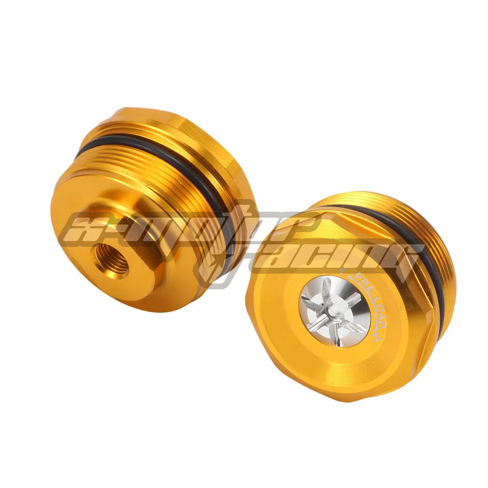 

Front Tube Fork Caps For Kawasaki ZX400 Ninja ZX-4R ZX-4RR 2023-2024 ZX400 2025 11065-1372 Preload Fork Bolts Gold Pair