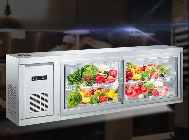 

Настенный витринный холодильник для коммерческой кухни, настенный морозильный шкаф