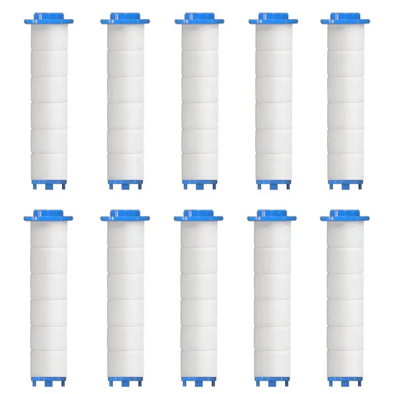 Juego de 10 filtros de ducha de mano, filtros de repuesto para agua dura, elimina el cloro y las sustancias nocivas más efectivas