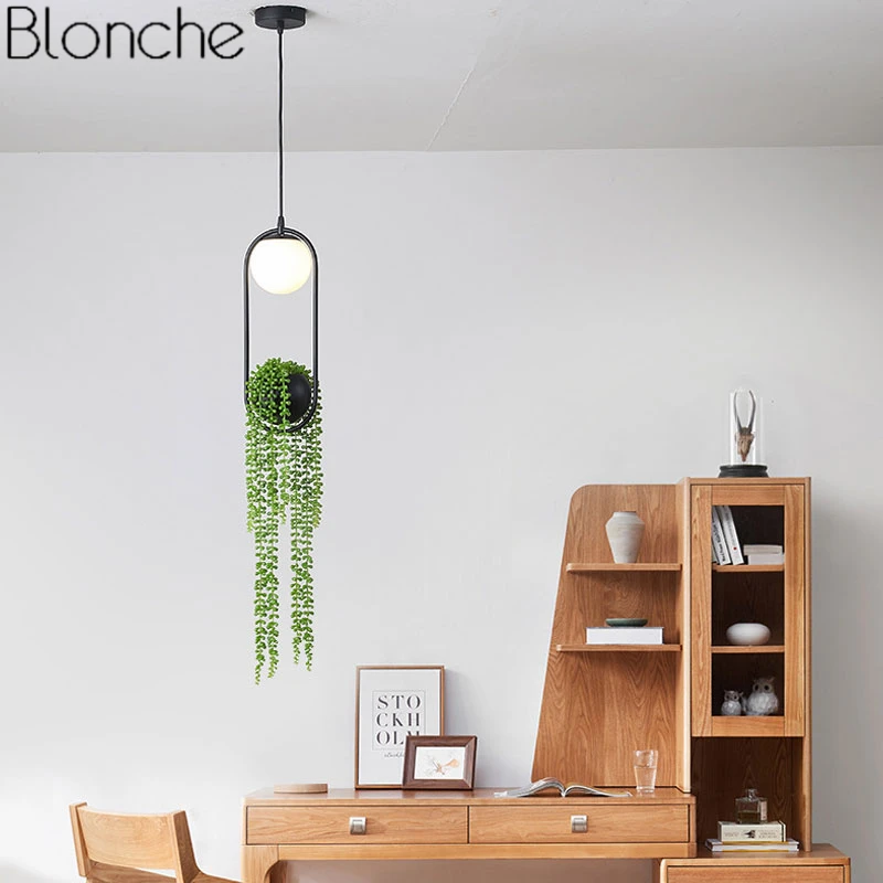 Nordic Plant Pendant Lights Skygarden Led Lamp Flower Pot Hanging Lamp Dining Room Restaurant Lighting Fixtures