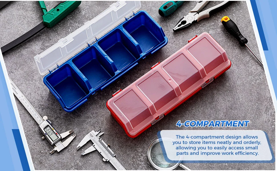 Schrauben-Organizer-Box mit Deckel Stapelbare Hardware-Organizer-Box Teileaufbewahrung Sortierbox für Garage Werkbank Bastelaufbewahrung – Detail 3