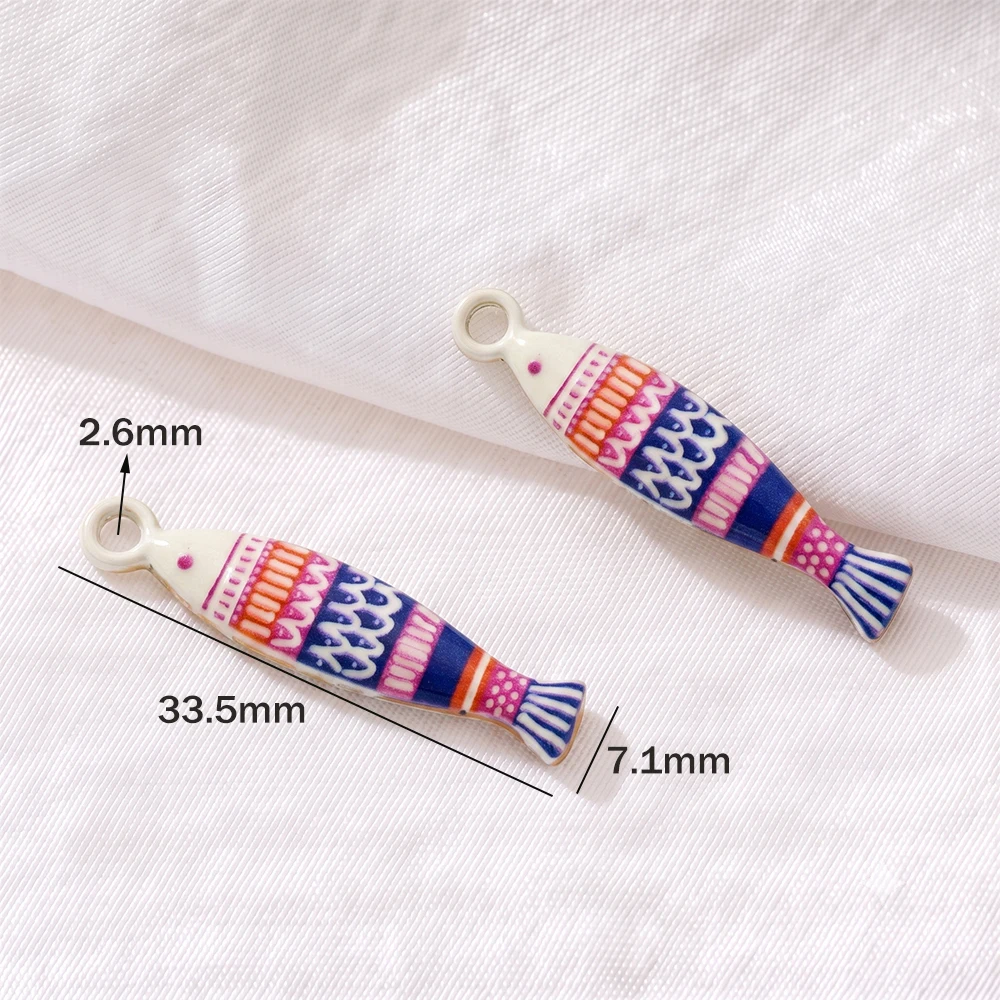 5pcs Enamel Fish Charms Pendants Stainless Steel Ocean Animal Charm for DIY Necklace Earrings Bracelets Crafts Jewelry Making image 6