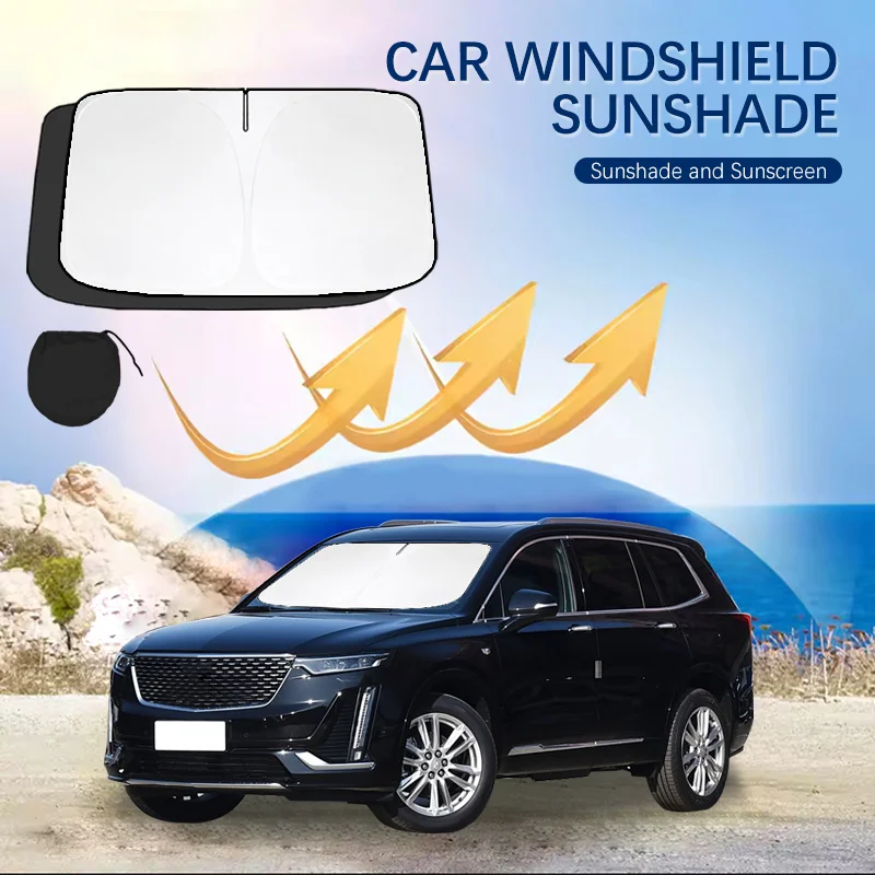 For Cadillac XT6 Windshield Sun Shade Sunshade Sun Visor Protector Foldable Blocks UV Rays Laser Sun Protector