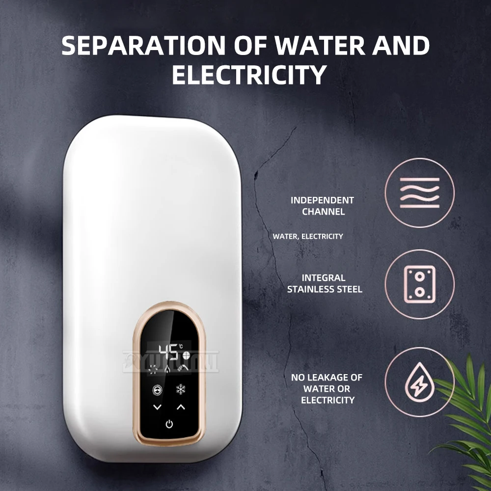H8 Portable Instant Electric Water Heater for Household Showering - Constant Temperature for Rental Use