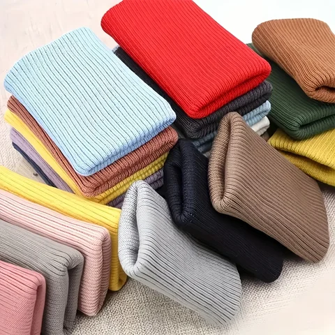 1pc Tubular Ribbed Knit Fabric, Replacement Rib Material for Jacket Sleeves, Pant Cuffs & Hooded Sweatshirt Cuffs