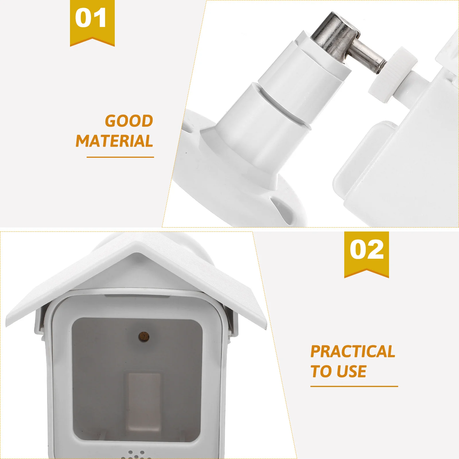 

1 Set Of Outdoor Security Camera Cover Waterproof Rain Sun Shade Protector For Cam V3 Plastic Weather Resistant